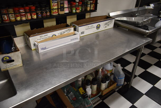 Stainless Steel Commercial Table w/ Sink Bay, Faucet and Handles. Does Not Include Contents. BUYER MUST REMOVE. (kitchen) - Image 7 of 7
