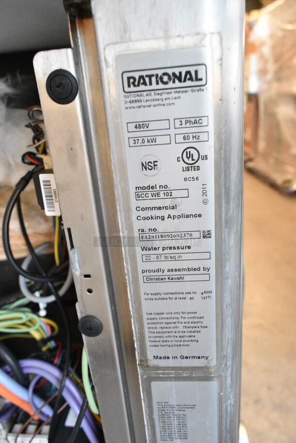 2 2019 Rational Stainless Steel Commercial Combitherm Self Cooking Center Convection Ovens on Commercial Casters. Top Model: SCC WE 62. Bottom Model: SCC WE 102. 480 Volts, 3 Phase. 2 Times Your Bid! - Image 11 of 11