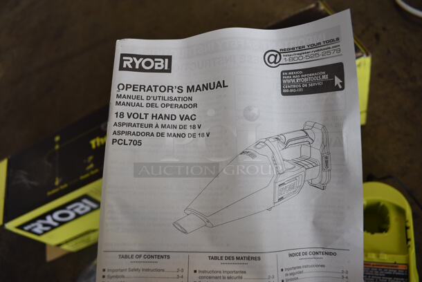 IN ORIGINAL BOX! Ryobi Handheld Battery Powered Vacuum w/ Charger. Missing Battery Pack. 16x6x6 - Image 5 of 5
