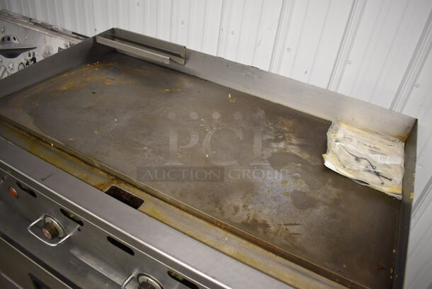 LATE MODEL! Vulcan Hart 948RX-101 Stainless Steel Commercial Countertop Natural Gas Powered Flat Top Griddle w/ Thermostatic Controls. 108,000 BTU. 48x32x17 - Image 4 of 9