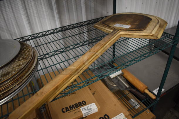 3 Wooden Pizza Peels. Includes 42x12x1. 3 Times Your Bid! - Image 1 of 3