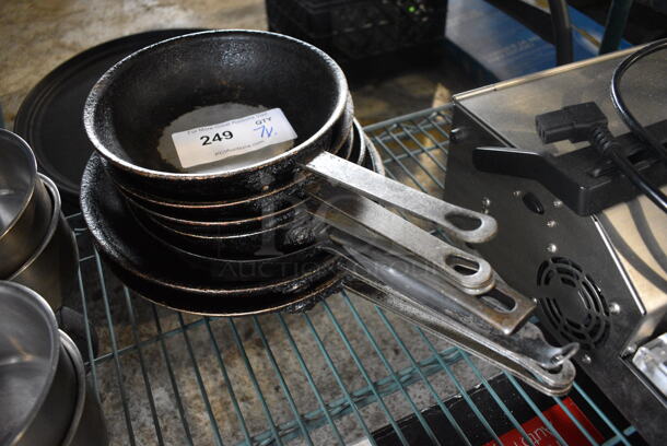 7 Various Metal Skillets. Includes 14.5x8.5x2. 7 Times Your Bid!