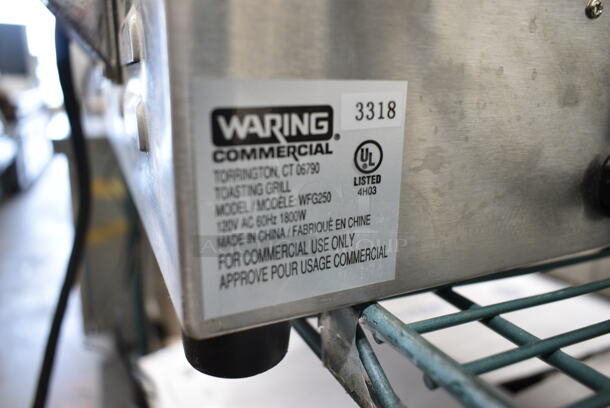 Waring WFG250 Stainless Steel Commercial Countertop Panini Press. 120 Volts, 1 Phase. Tested and Working! - Image 4 of 4