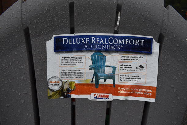 6 BRAND NEW SCRATCH AND DENT! Gray Poly Adirondack Chairs. 32x24x40. 6 Times Your Bid! - Image 3 of 4