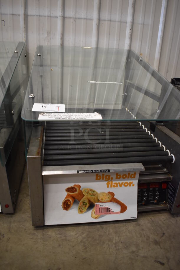 2017 Star 458TBDE Stainless Steel Commercial Countertop Hot Dog Roller w/ Sneeze Guard and Bun Drawer. 120 Volts, 1 Phase. 25x35x26. Tested and Working! - Image 3 of 10