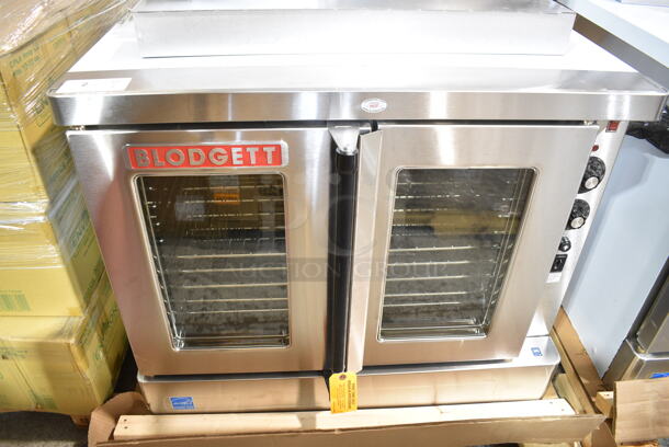BRAND NEW! Blodgett SHO-100-E Stainless Steel Commercial Electric Powered Full Size Convection Oven w/ View Through Doors, Metal Oven Racks and Thermostatic Controls. Does Not Have Legs. 208 Volts, 3 Phase.  - Image 3 of 8