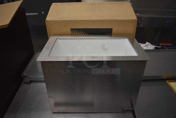 BRAND NEW IN BOX! Server 83830 Stainless Steel Commercial Countertop Serving Bar 3 Jar Drop In. 16.5x9.5x12