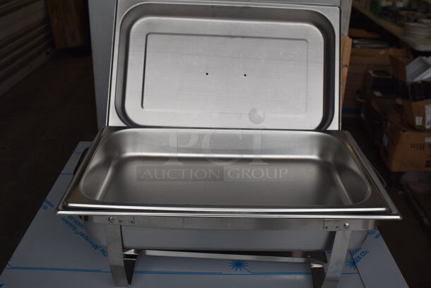 7 BRAND NEW IN BOX! Choice Aluminum 8 Quart Full Size Chafing Dish w/ Drop In and Lid. 23x14.5x12. 7 Times Your Bid! - Image 5 of 7