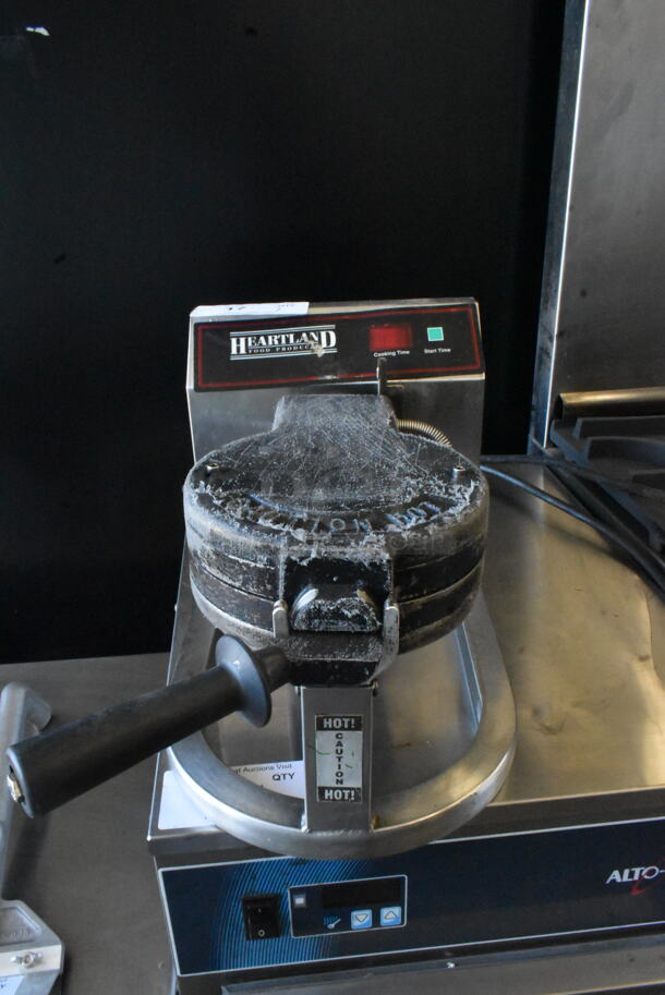 Metal Commercial Countertop Waffle Machine. 115 Volts, 1 Phase. Tested and Powers On But Does Not Get Warm