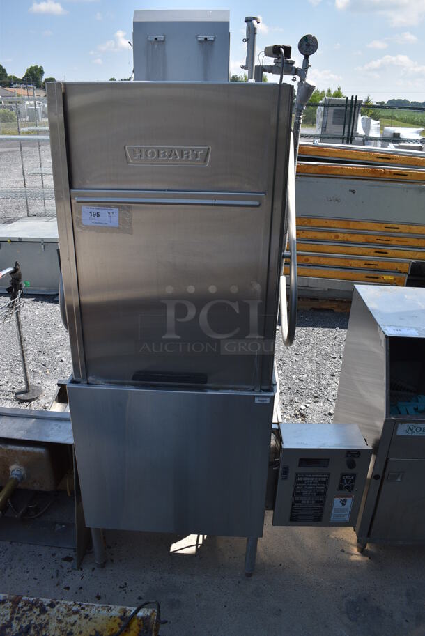 Hobart Model AM14 Stainless Steel Commercial Pass Through Dishwasher. 200-230 Volts, 3 Phase. 42x27x78