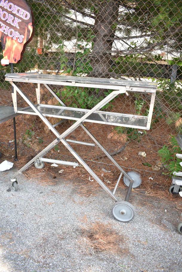 2 Items; Fold Up Cart and Stainless Steel Shelf. Includes 71x23x15. 2 Times Your Bid! - Image 4 of 9