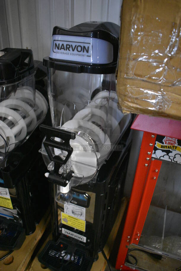 BRAND NEW IN BOX! Narvon Model OASIS 1-10 Metal Commercial Countertop Single Hopper Slushie Machine. Hopper Has 2.6 Gallon Capacity. 120 Volts, 1 Phase. 8x20x34. Tested and Working! - Image 3 of 8
