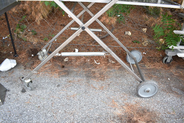 2 Items; Fold Up Cart and Stainless Steel Shelf. Includes 71x23x15. 2 Times Your Bid! - Image 5 of 9