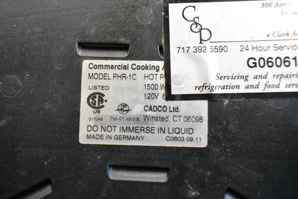 Cadco PHR-1C Metal Electric Single Burner Induction Range. 120 Volts, 1 Phase.  - Image 4 of 4