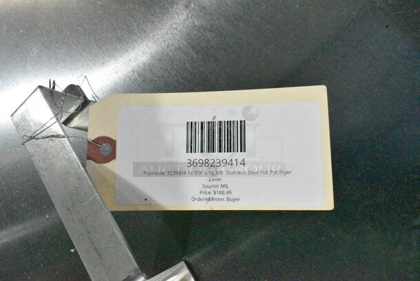 4 BRAND NEW SCRATCH AND DENT! Items Including 3698230368 Frymaster 8230368 17" x 18" Chicken / Fish Plate for MJCF Fryers, 3698102235 Frymaster 8102235 Basket Support Rack, 3691080220SP Frymaster 1080220SP 20" x 22 1/4" Cover for RE80 Fryers, 3698239414 Frymaster 8239414 14 5/8" x 19 3/8" Stainless Steel Full Pot Fryer Cover. 4 Times Your Bid!  - Image 10 of 10