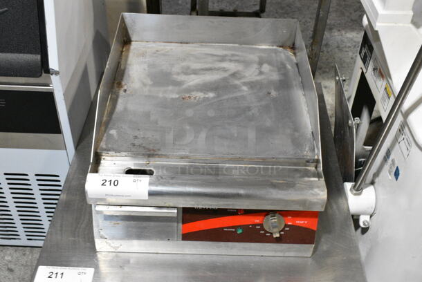 Avantco 177EG16N Stainless Steel Commercial Countertop Electric Powered Flat Top Griddle. 120 Volts, 1 Phase.  - Image 1 of 6