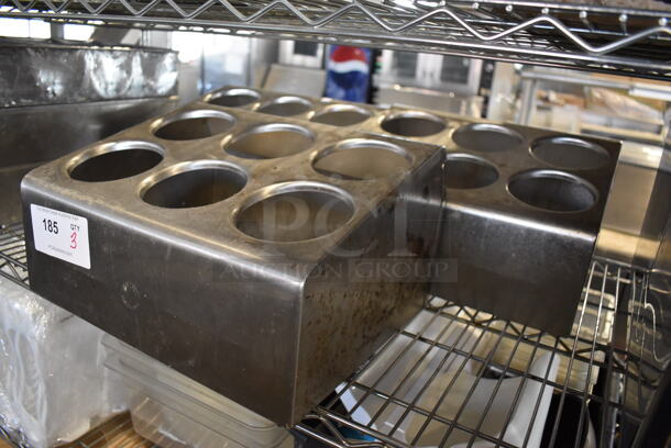 3 Metal Countertop 6 Slot Silverware Holders. 14.5x12x8.5. 3 Times Your Bid! - Image 2 of 4