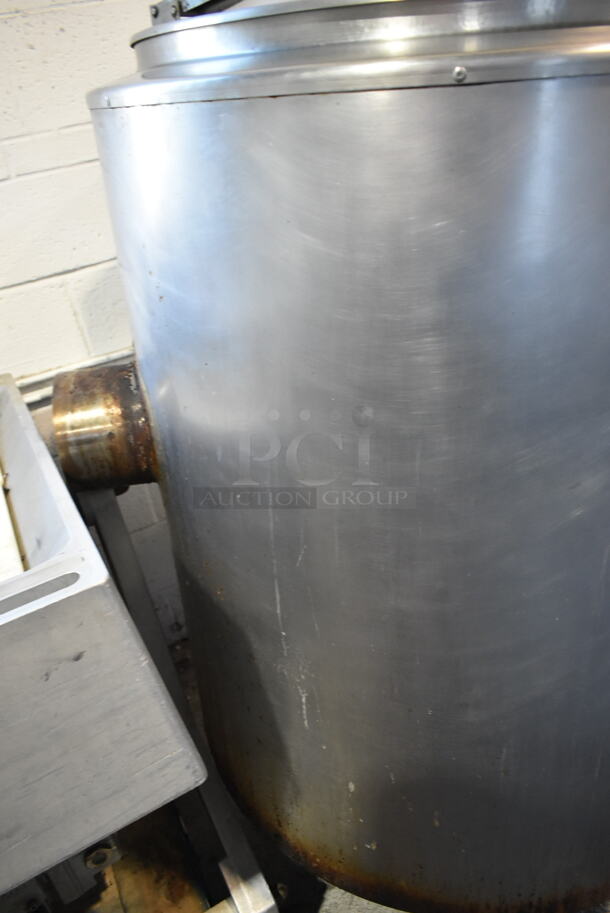 2020 Groen AH/1E-80 Stainless Steel Commercial Floor Style Direct Steam Powered 80 Gallon Steam Kettle.  - Image 5 of 9