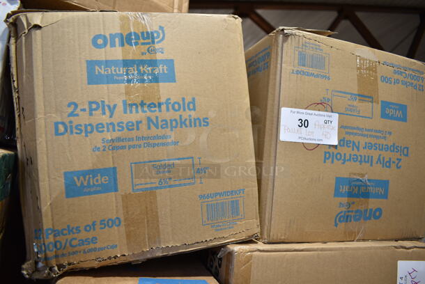 PALLET LOT of 40 BRAND NEW Boxes Including 3941034L Lavex Powder-Free Disposable Black Hybrid 3 Mil Thick Gloves - Large - 1000/Case, 394365XL Noble Products Powder-Free Disposable Clear Vinyl Gloves for Foodservice - Extra Large - 1000/Case, 2 Box 182RRF14 Choice 10" x 14" Plastic Food Bag On A Roll - 1000/Case, 100BTWINE Choice #24 Gauge Butcher Sausage Twine 2 lb. Spool, 1500050 Kari-Out Company 1/4 lb. Square Glassine Bag - 1000/Case, 500CC32P Choice Clear PET Plastic Cold Cup - 32 oz. - 500/Case, 395RP10 EcoChoice Compostable Sugarcane / Bagasse 10" Plate - 500/Case, 5002BNAPBLK Choice Black 2-Ply Customizable Beverage / Cocktail Napkin - 1000/Case, 2 Box 966UPWIDEKFT OneUp by Choice Kraft 2-Ply Wide Interfold 6 1/2" x 8 1/2" Dispenser Napkin - 6000/Case, 5001RT800B Lavex 8" White Hardwound Paper Towel, 800 Feet / Roll - 6/Case, 129MCR24B Choice 24 oz. Black Round Microwavable Heavy Weight Container with Lid 7 1/4" - 150/Case, 500TW7 Choice 7 oz. Translucent Thin Wall Plastic Cold Cup - 2500/Case, 347RPBD6WHSV Visions 6" White Plastic Plate with Silver Bands - 150/Case, 5001RTSELNAT Lavex Select 1-Ply Natural Kraft Paper Towel Roll, 665 Feet / Roll - 6/Case, 2 Box 795PTOBK3 Choice 7 3/4" x 5 1/2" x 2 1/2" Black Microwavable Folded Paper #3 Take-Out Container - 200/Case, 50010CAFE Choice 10 oz. Cafe Print Poly Paper Hot Cup - 1000/Case, 5008C Choice 8 oz. Tall Coffee Print Poly Paper Hot Cup - 1000/Case, 2 Box 130WHFORKX Choice White Extra Heavy Weight Plastic Fork - 1000/Case, 127CH64 Choice 64 oz. Clear RPET Hinged Deli Container - 200/Case. 40 Times Your Bid! - Image 9 of 12