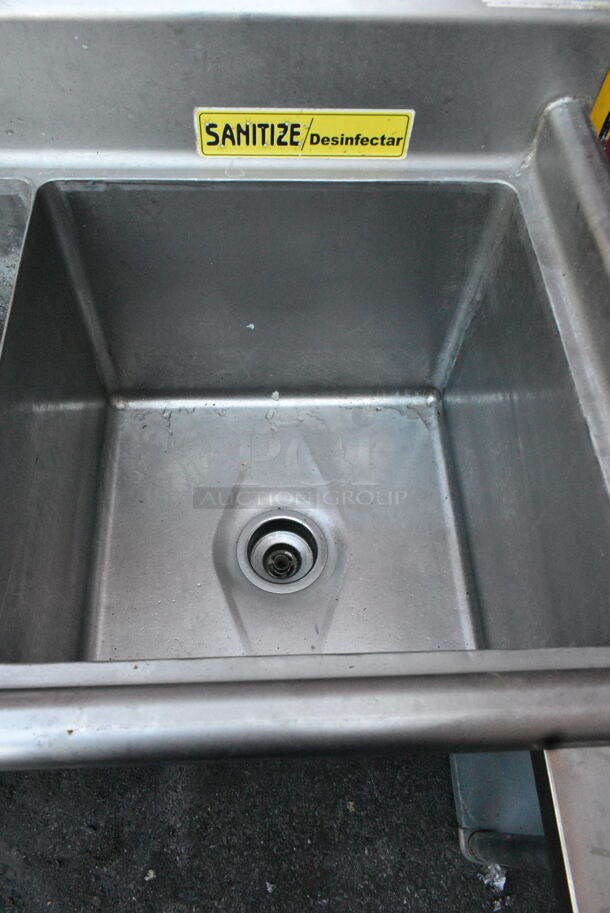 Stainless Steel Commercial 3 Bay Sink w/ Handles.  - Image 4 of 6