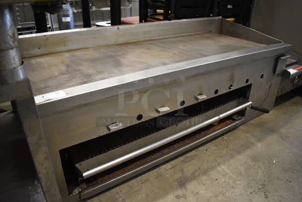 Stainless Steel Commercial Countertop Flat Top Griddle w/ Cheese Melter. 60x28x22 - Image 4 of 7