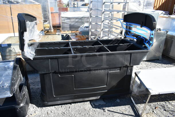 Black Poly Buffet Station on Commercial Casters. - Image 1 of 6
