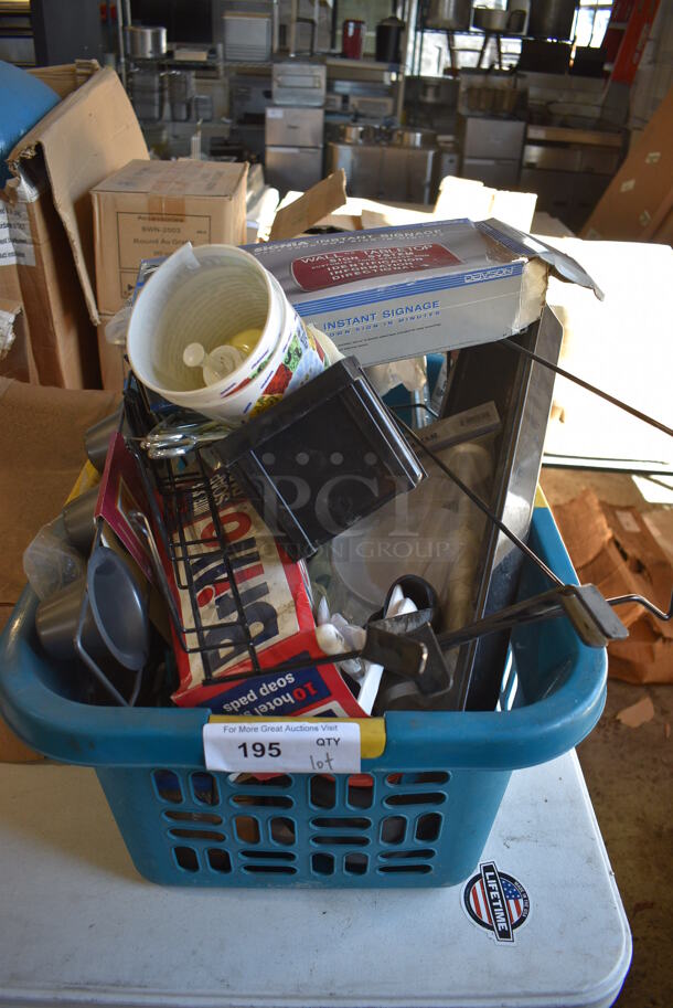 ALL ONE MONEY! Lot of Various Items Including Brillo Pads and Racks in Poly Hamper!