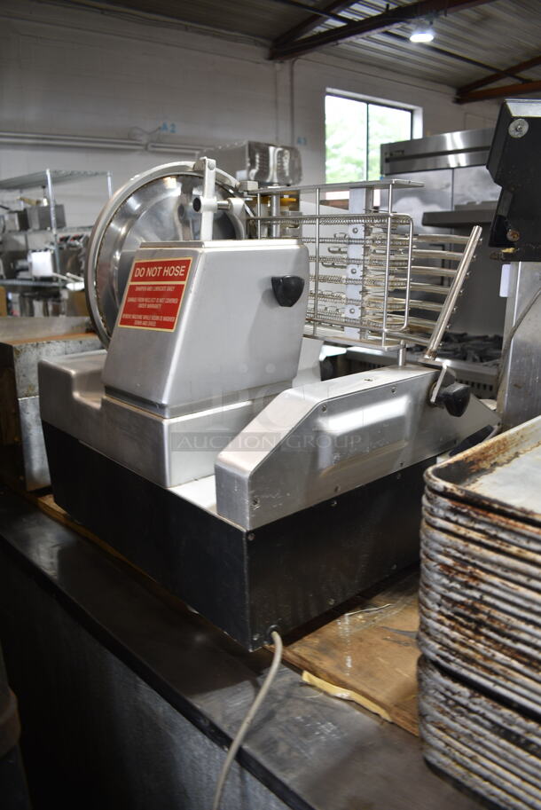Bizerba A 404 FB US Metal Commercial Countertop Meat Slicer Stacker. 120 Volts, 1 Phase. Tested and Powers On But Parts Do Not Move - Needs Control Box Replaced - Image 10 of 11