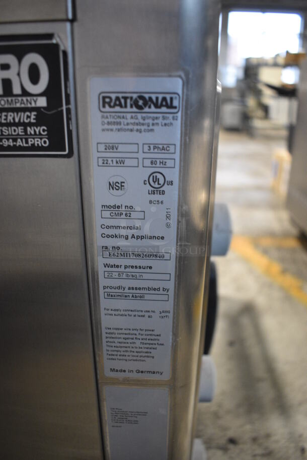 2017 Rational Model CMP62 Stainless Steel Commercial Electric Powered Combitherm Convection Oven w/ View Through Door. 208 Volts, 3 Phase. 42x38x44 - Image 6 of 8