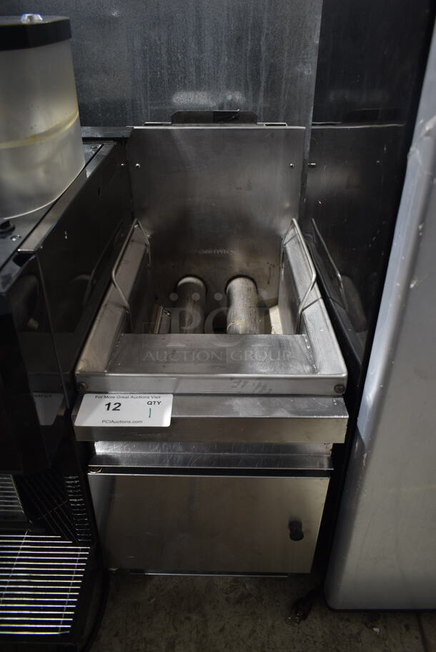 Stainless Steel Commercial Countertop Natural Gas Powered Deep Fat Fryer.