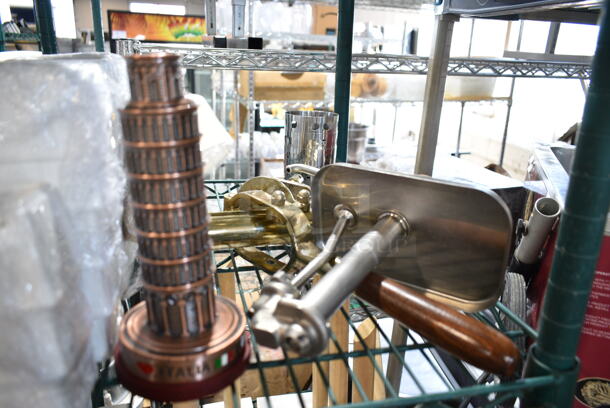 ALL ONE MONEY! Two Tier Lot of Various Items Including Metal Perforated Cups, Shot Glasses, Timer and Bins - Image 5 of 10