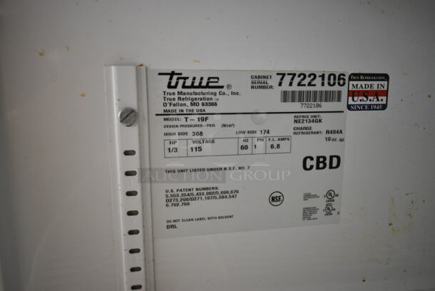 True T-19F Stainless Steel Commercial Single Door Reach In Freezer w/ Poly Coated Racks. 115 Volts, 1 Phase. Tested and Powers On But Does Not Get Cold - Image 3 of 3