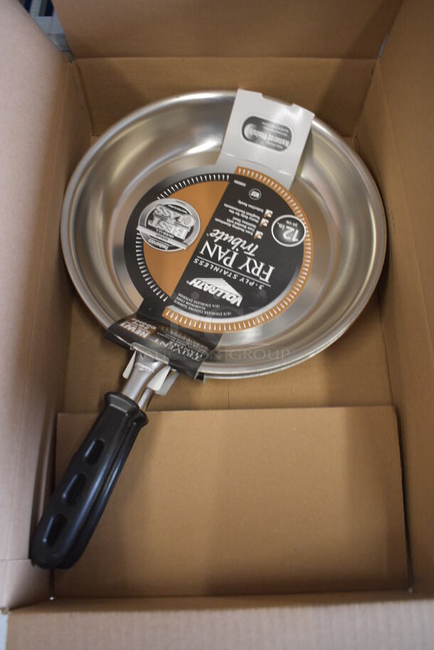 4 BRAND NEW IN BOX! Vollrath Stainless Steel Skillets. 20x13x2. 4 Times Your Bid!