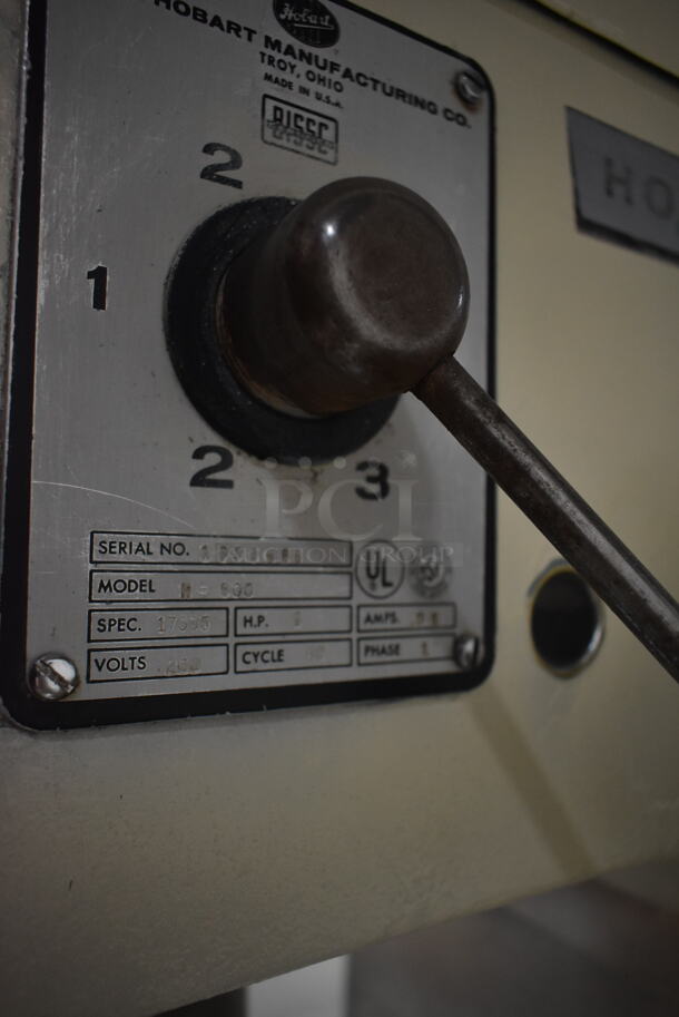 Hobart H-600 Metal Commercial Floor Style 60 Quart Planetary Dough Mixer w/ Stainless Steel Mixing Bowl and Paddle Attachment. 230 Volts, 1 Phase.  - Image 7 of 7