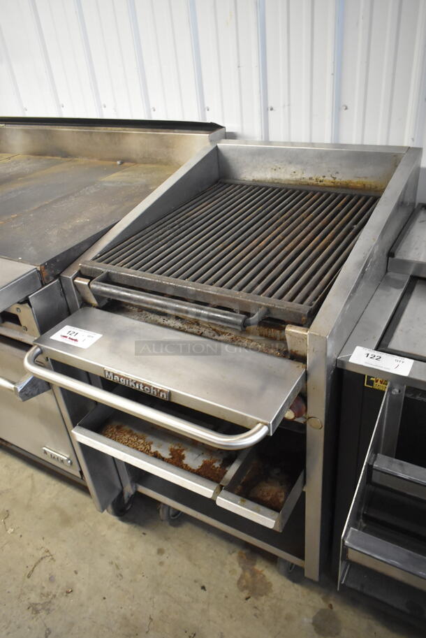 MagiKitch'n MEA 82-03-E Commercial Stainless Steel Natural Gas Powered Charbroiler  On Commercial Casters. - Image 3 of 6