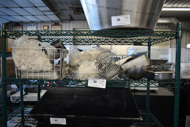 ALL ONE MONEY! Tier Lot of Various Items Inlcuding Wire Basket, Masher and Stainless Steel Drop In Bin - Image 1 of 7