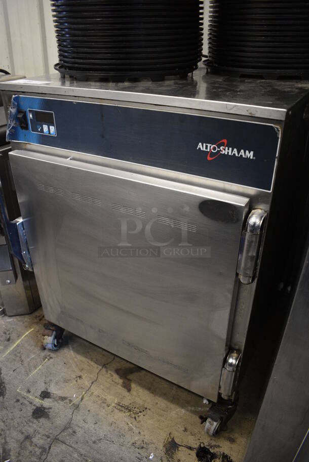 Alto Shaam Stainless Steel Commercial Single Door Undercounter Pass Through Warming Holding Cabinet on Commercial Casters. 25.5x29x34. Tested and Working! - Image 2 of 7