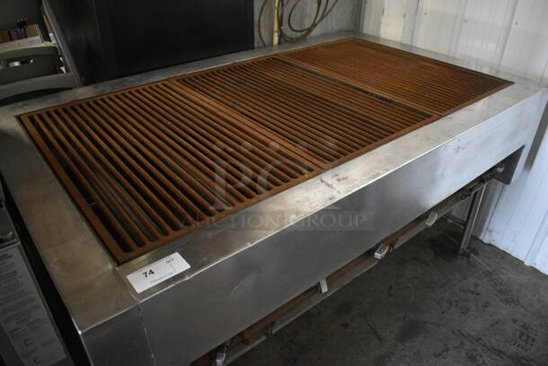 Stainless Steel Commercial Natural Gas Powered Floor Style Charbroiler Grill on Metal Legs. 71.5x42x37 - Image 2 of 4