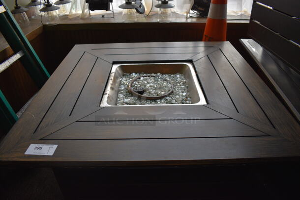 Bond HYFP50065-2 Wood Pattern Brown Metal Propane Gas Fire Pit. BUYER MUST REMOVE. 45x45x24. (Susquehanna Ale House) - Image 2 of 9