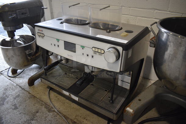 Schaerer Barista Stainless Steel Commercial Countertop 2 Group Espresso Machine w/ 2 Portafilters, 2 Steam Wands and 2 Hoppers. Hoppers Are Missing Lids. 208 Volts, 1 Phase. 29x22x30 - Image 6 of 6