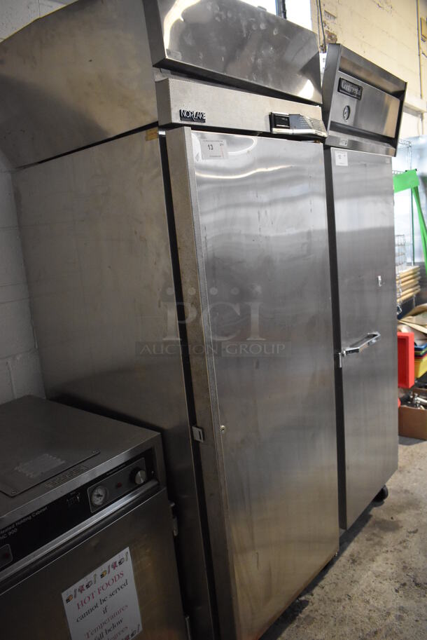 Norlake NR1SS Stainless Steel Commercial Single Door Reach In Cooler w/ Poly Coated Racks. 115 Volts, 1 Phase. 28x34x83.5. Tested and Powers On But Does Not Get Cold - Image 2 of 7