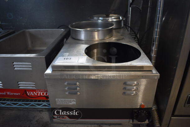 APW Wyott Model W-43V Stainless Steel Commercial Countertop Food Warmer. 120 Volts, 1 Phase. 14.5x30x15. Tested and Working!