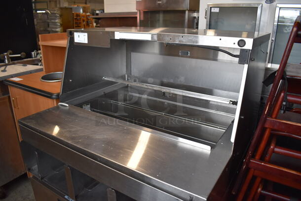 Stainless Steel Commercial Prep Station w/ 2 Drawers on Commercial Casters. 38x36x51. Tested and Working! - Image 2 of 9