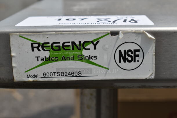 Regency 600TSB2460S Stainless Steel Commercial Table w/ Back Splash and Under Shelf. - Image 4 of 4