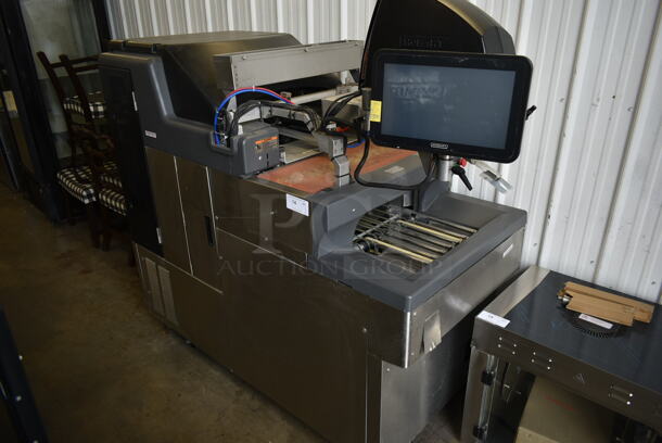 2018 Hobart AWS Stainless Steel Commercial Floor Style Wrapping Station w/ Hobart Model EPCP Touch Screen and Label Printer. 120/208-240 Volts, 1 Phase. Pulled From Working Environment