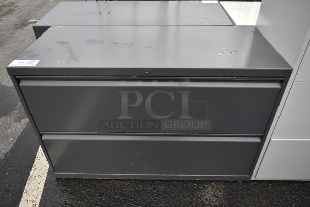 Gray Metal 2 Drawer Filing Cabinet. - Image 1 of 3