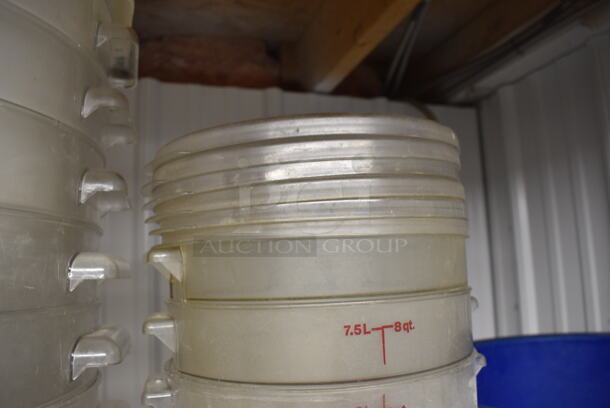 ALL ONE MONEY! Lot of 4 Clear Poly 8 Quart Containers w/ 6 Lids. 10x9x10.5 - Image 3 of 3
