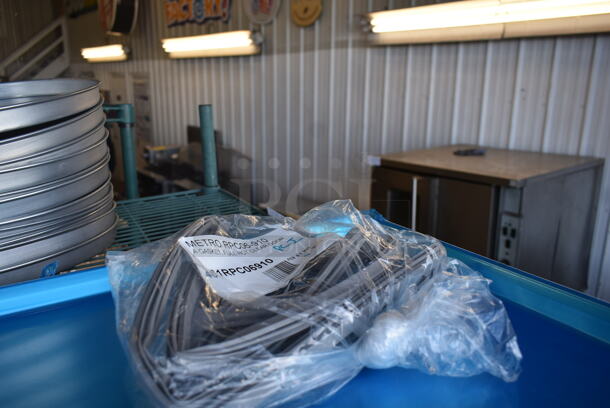 ALL ONE MONEY! Tier Lot of Various BRAND NEW Items Including Metal Round Baking Pans, 600DB35 Basket Sink Drain, 461RPC06910 Metro A Gasket, 407BUNFULL Aluminum Baking Pans.  - Image 5 of 6