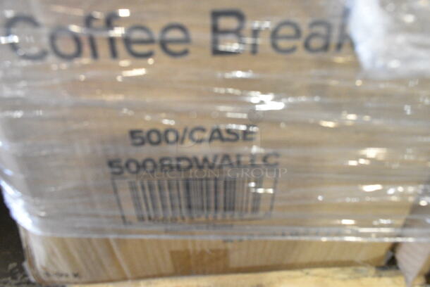 36 BRAND NEW Boxes Including 5008DWALLC Choice 8 oz. Tall Coffee Break Print Smooth Double Wall Paper Hot Cup - 500/Case, 346WSNSM Choice Medium Weight White Wrapped Plastic Spork, Straw, and Napkin Kit - 1000/Case, 500MF963B16 Choice 9" x 6" 1-Compartment Microwaveable Black Mineral-Filled Plastic Hinged Take-Out Container, 130BKFKNSPH Choice Black Heavy Weight Wrapped Plastic Fork and Knife Cutlery Pack with Napkin and Salt and Pepper Packets - 250/Case, 500CC12 Choice Clear PET Customizable Plastic Cold Cup - 12 oz. - 1000/Case, 500TW7 Choice 7 oz. Translucent Thin Wall Plastic Cold Cup - 2500/Case, 130SCB048FL Visions Clear PET Plastic Flat Lid for 24, 32, and 48 oz. Square Bowls - 300/Case, 127RD8BULK Choice 8 oz. Customizable Microwavable Translucent Round Deli Container - 500/Case, 795PTOWHT4 Choice White Microwavable Folded Paper #4 Take-Out Container 7 3/4" x 5 1/2" x 3 1/2" - 160/Case. 36 Times Your Bid!  - Image 2 of 12