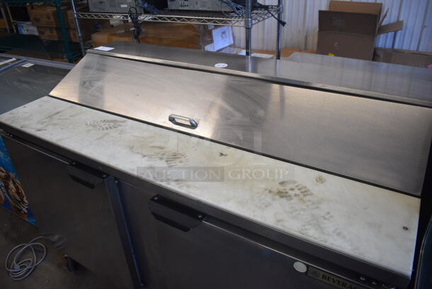 Beverage Air SPE60-16 Stainless Steel Commercial Sandwich Salad Prep Table Bain Marie Mega Top on Commercial Casters. 115 Volts, 1 Phase. 60x29x42. Tested and Powers On But Does Not Get Cold - Image 2 of 7